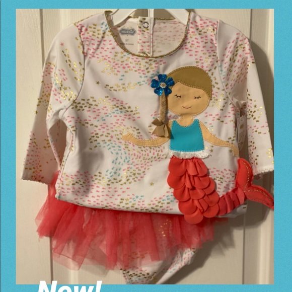 Mud Pie Mermaid🧜🏼‍♀️ bikini rash guard swim tutu - Picture 5 of 5